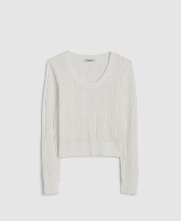The Signature Knit Lace-Stitch Sweater | Madewell | Madewell