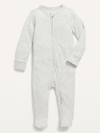 Unisex Sleep & Play Rib-Knit Footed One-Piece for Baby | Old Navy (US)