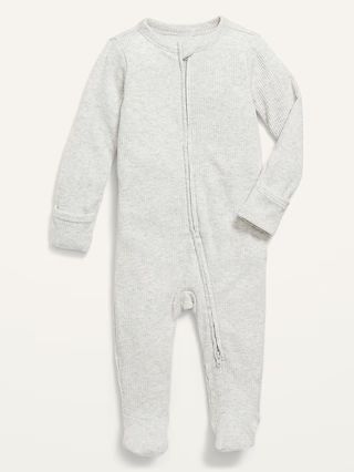 Unisex Sleep & Play Rib-Knit Footed One-Piece for Baby | Old Navy (US)