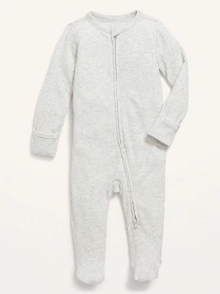 Unisex Sleep &#x26; Play Rib-Knit Footed One-Piece for Baby | Old Navy (US)