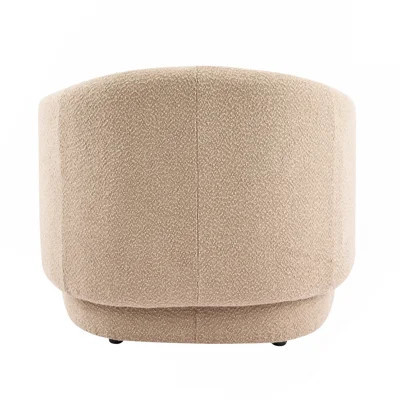 Beige Accent Chair Curved Boucle | Wayfair North America
