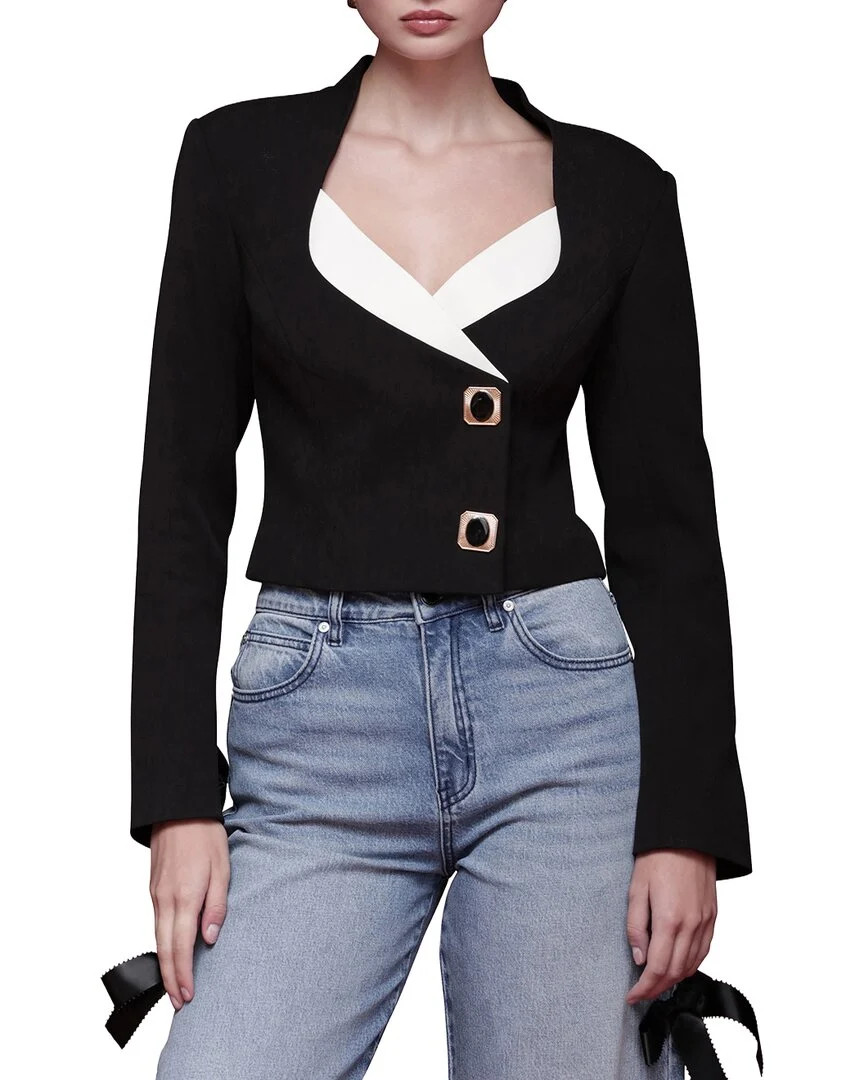 Avec Les Filles Contrast Lapel Cropped Blazer | Shop Simon