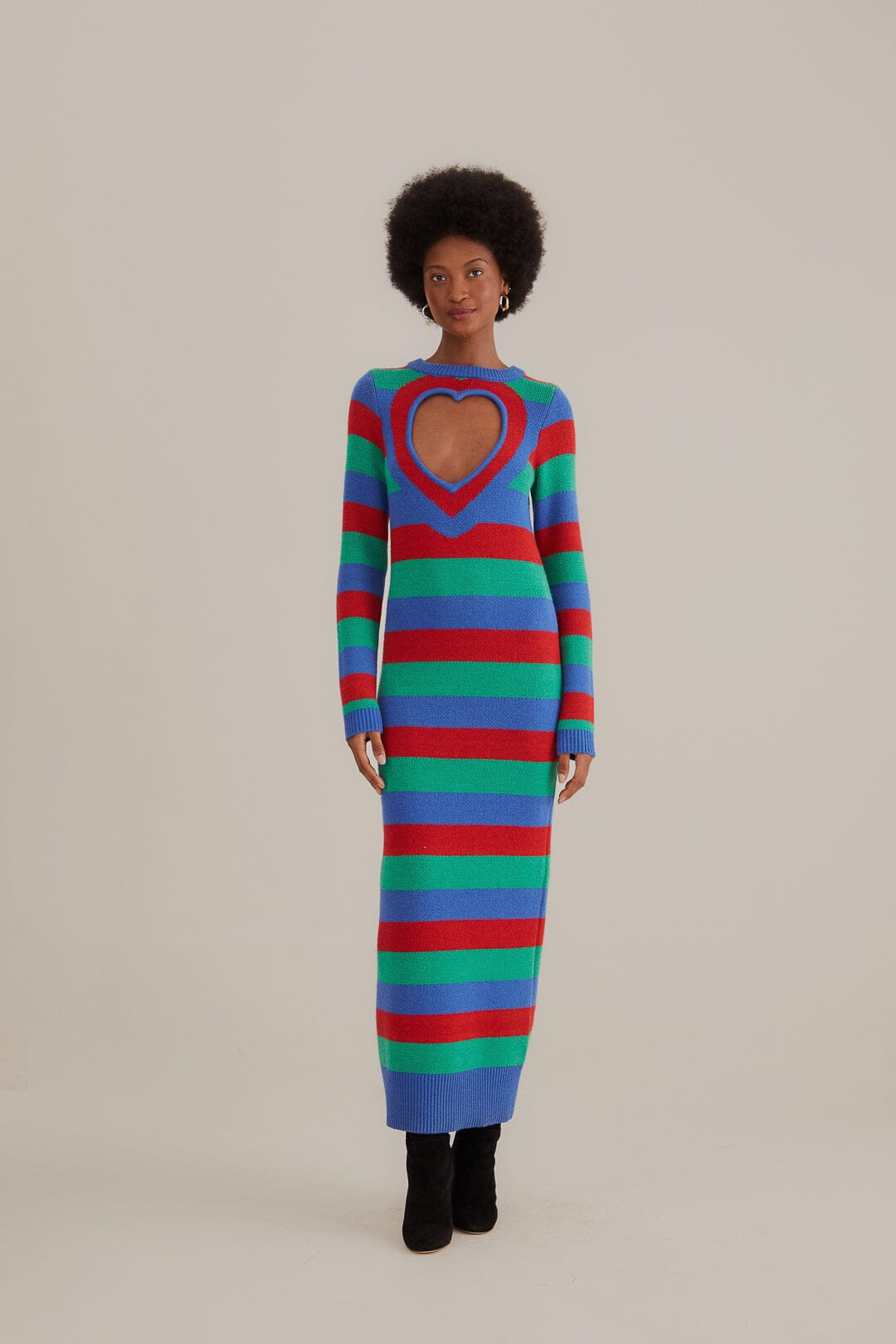 Striped Heart Knit Dress | FarmRio (US)