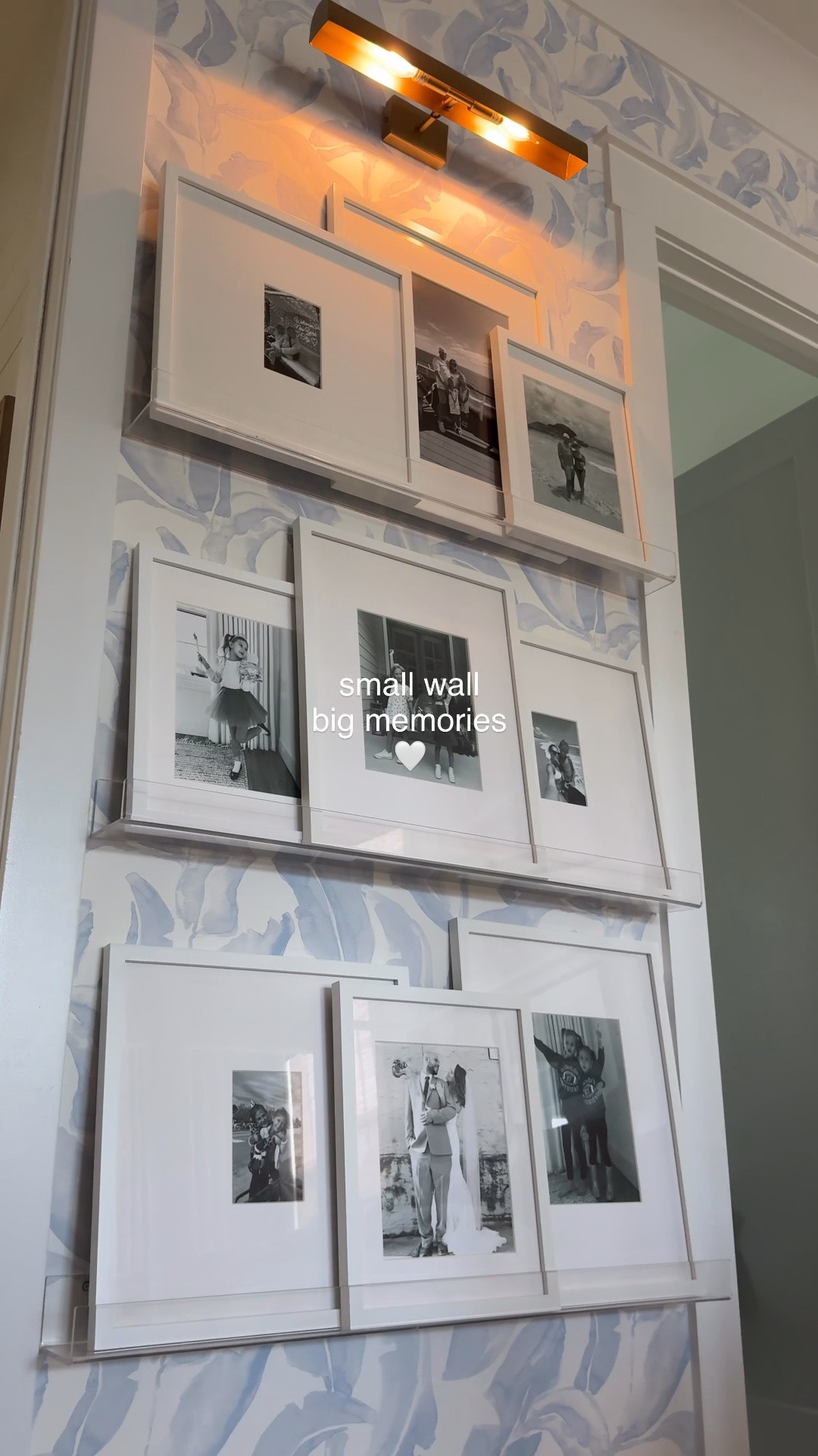 a small wall that holds big memories 🤍 | acrylic ledges are 36”, frame sizes: 11x14, 8x10, 16x24 & 16x16 (sizes can vary depending on the ledge spacing) 🖼️ *I print all my pictures at Walgreens, same day* #gallerywall

#homeideas #pictureframe #neutralhome #amazonhome

#LTKHome