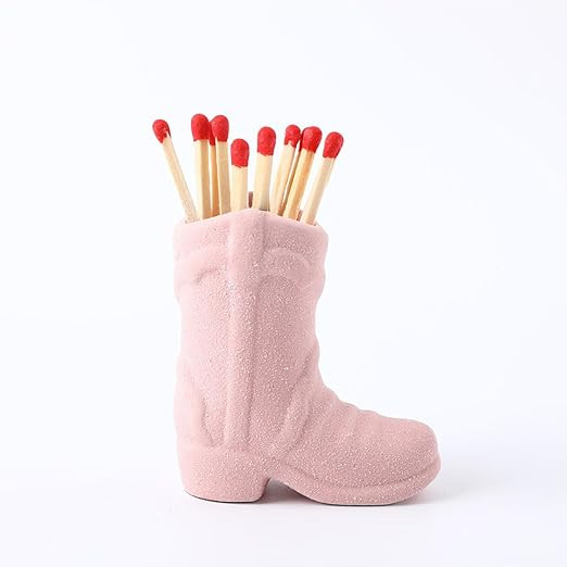 Cowboy Boot Match Holder, Match Holder with Striker, Bathroom Match Holder, Cowboy Boot Decor Cow... | Amazon (US)