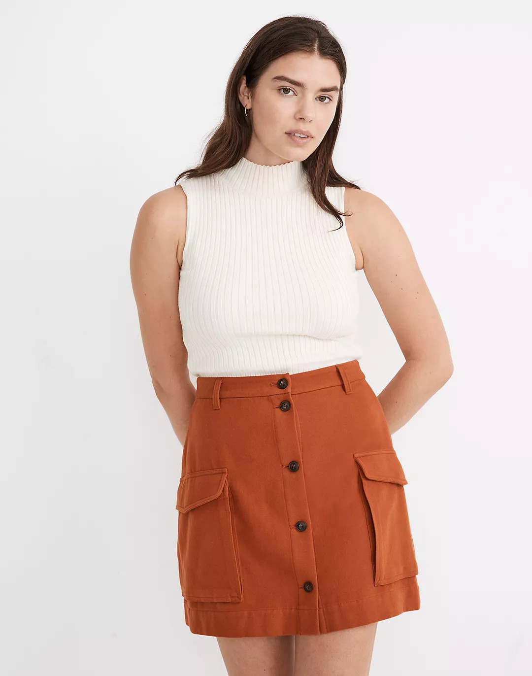 Curvy Drapey Moleskin Cargo Mini Skirt | Madewell