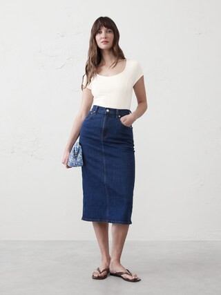 Lightweight Cap-Sleeve Ponte Top | Banana Republic Factory