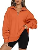 Trendy Queen Womens Oversized Sweatshirts Fall Fashion Hoodies Half Zip Pullover Long Sleeve Shir... | Amazon (US)
