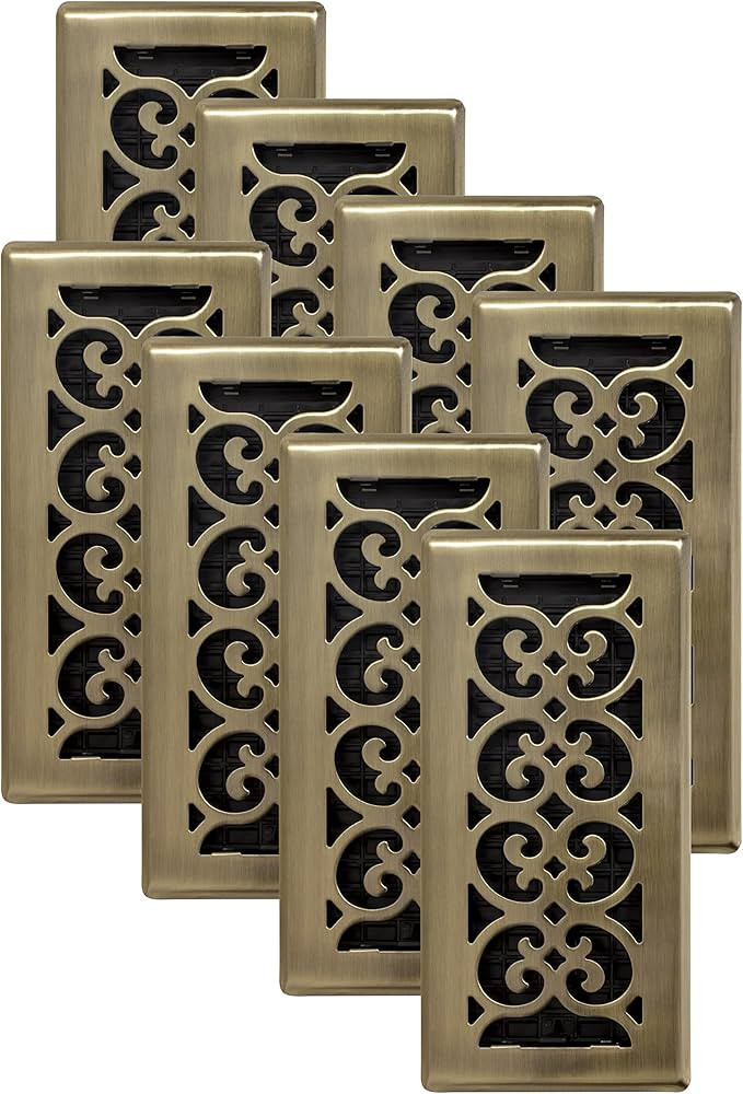 Decor Grates SPH212-A SPH408-A Floor Register, 4x10, Antique Brass Finish, 8 pack | Amazon (US)