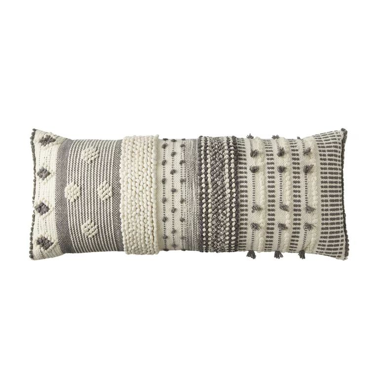 Better Homes & Gardens Zoey Gray Oversized Oblong 14" x 36" Pillow by Dave & Jenny Marrs | Walmart (US)