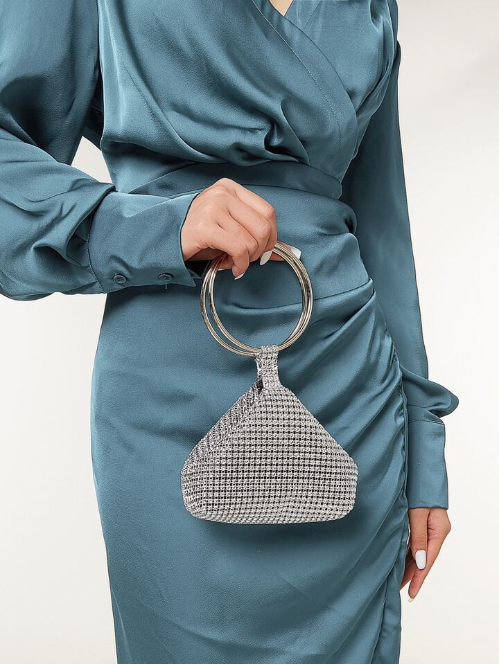 Glamorous Glitter Bling, Sequin, Luxury, Shiny Mini Rhinestone Decor Novelty Bag Rhinestone Decor... | SHEIN