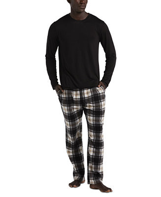 Men's Shirt & Plaid Pajama Set | Macy's