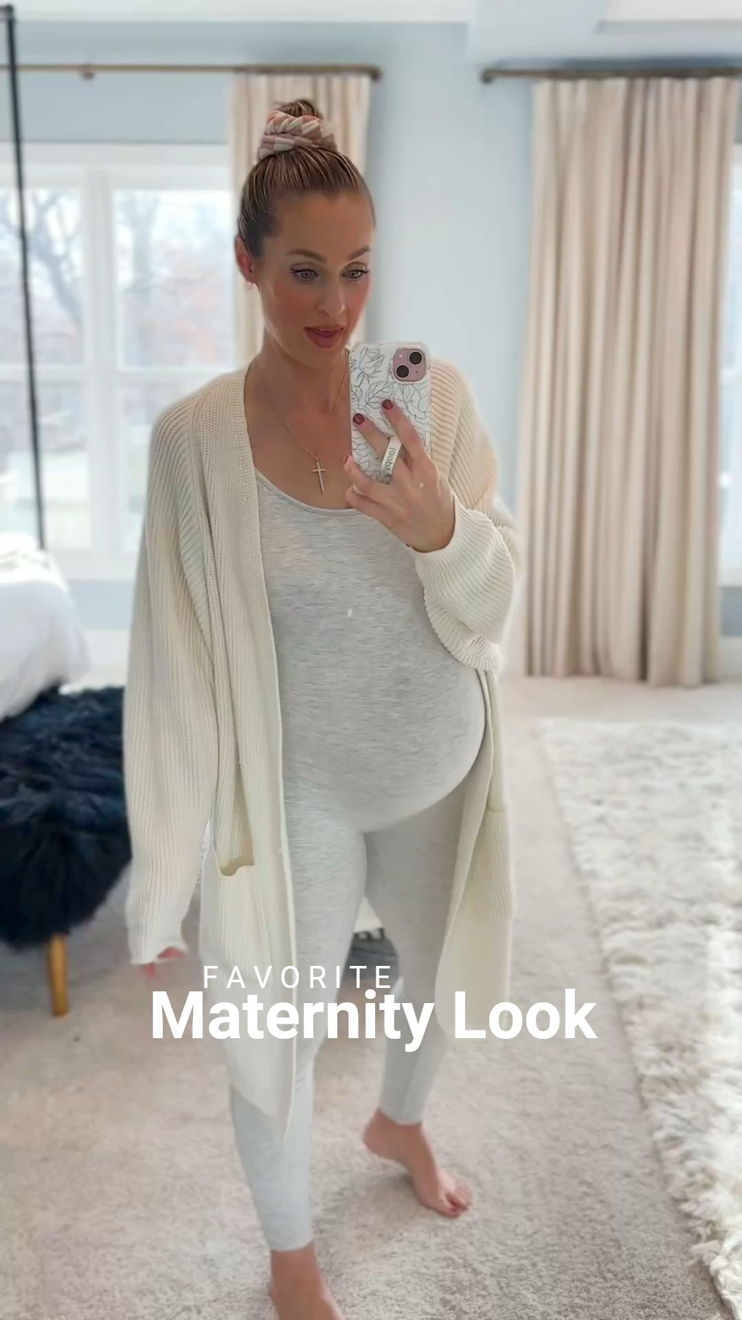 Favorite maternity / pregnancy look. Bumpsuit - size medium. Pink blush oversized knit sweater + gold jewelry. For moms 🩶

#LTKBump #LTKBaby #LTKFamily