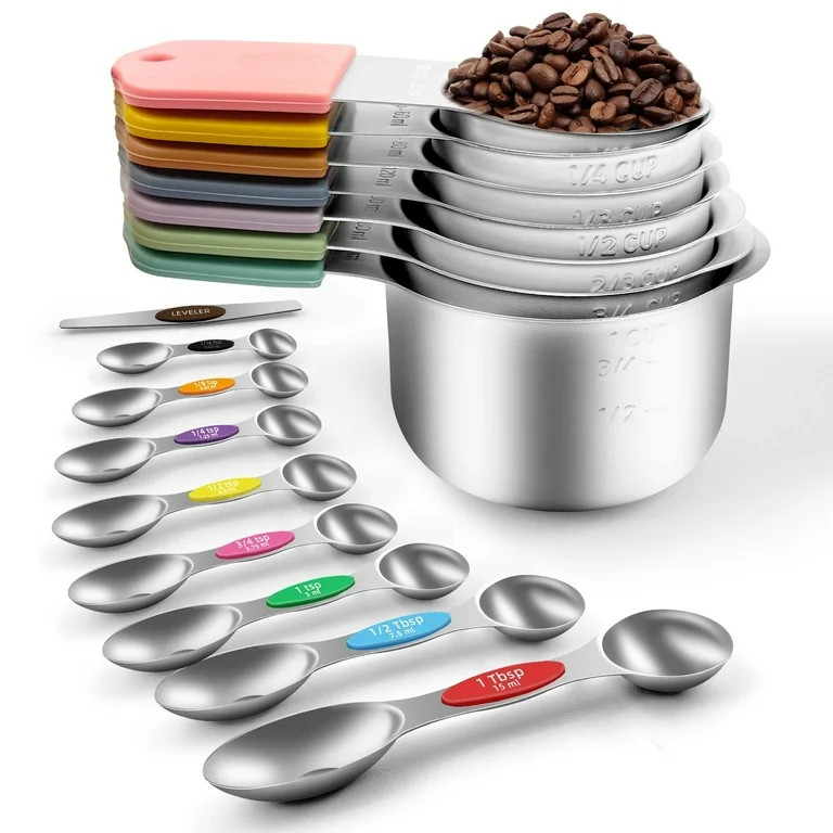 Godance Magnetic Measuring Cups and Spoons Set Including 7 Stainless Steel Stackable Measuring Cu... | Walmart (US)