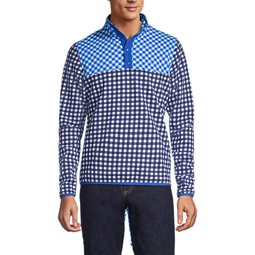 Draper James x Lands' End Men's Serious Sweats Snap Neck Pullover | Lands' End (US)