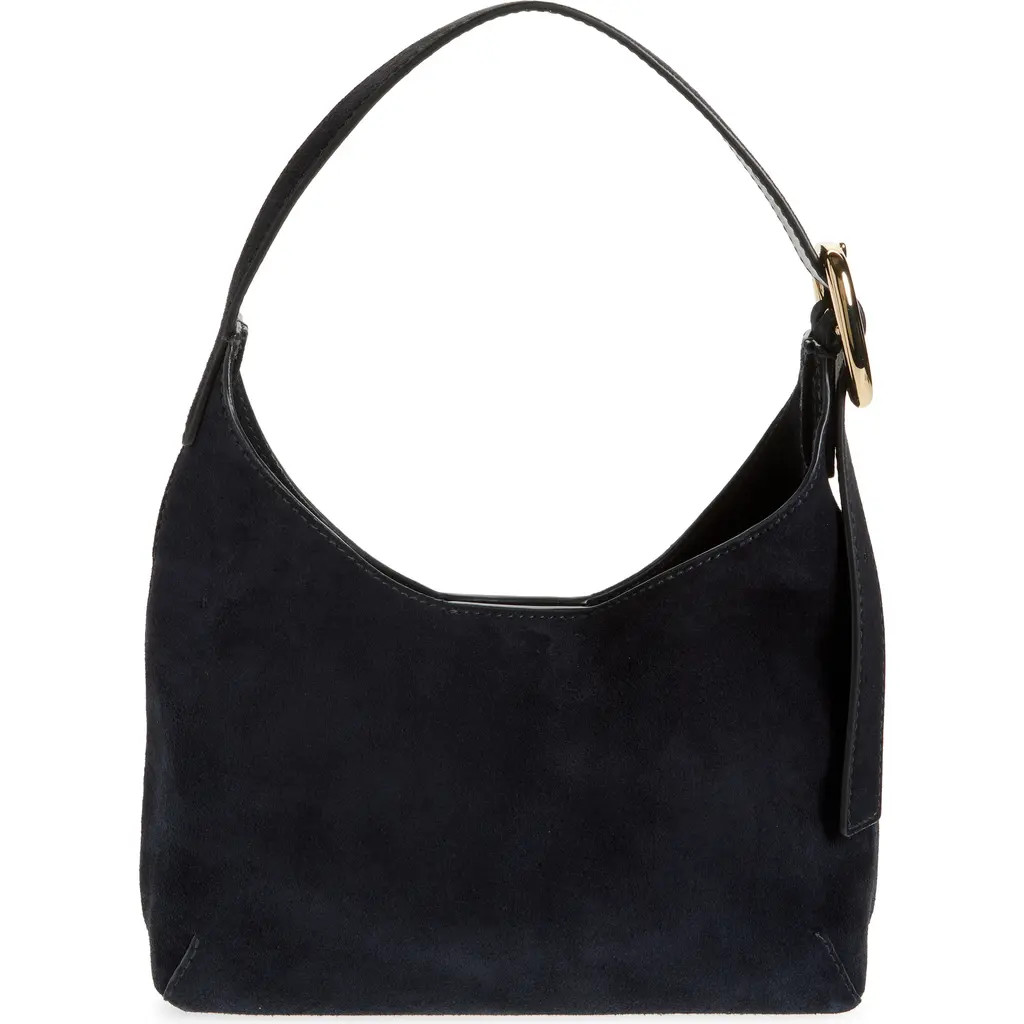 Madewell The Sculptural Buckle Suede Shoulder Bag in Juniper Berry at Nordstrom Rack | Nordstrom Rack