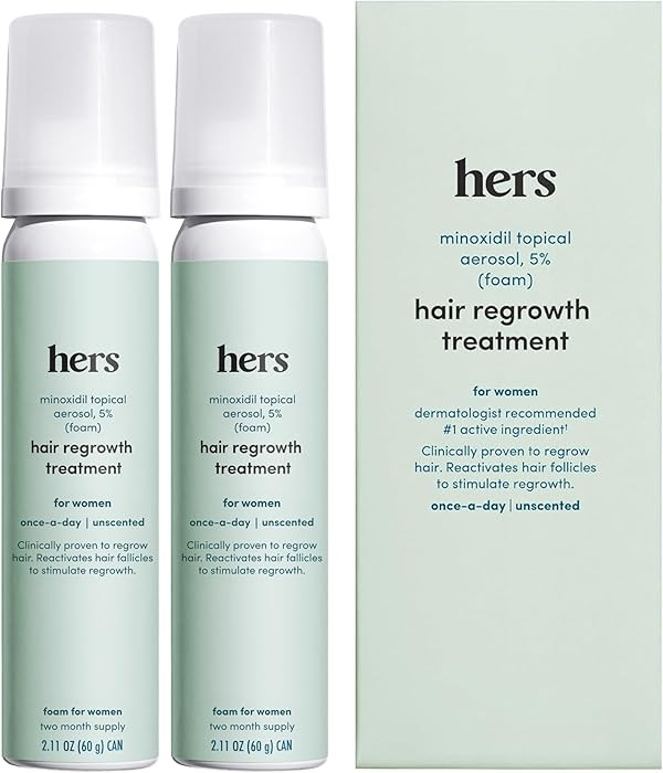 hers Hair Regrowth Treatment - Topical Minoxidil 5% Foam for Women - Extra Strength - Supports Th... | Amazon (US)