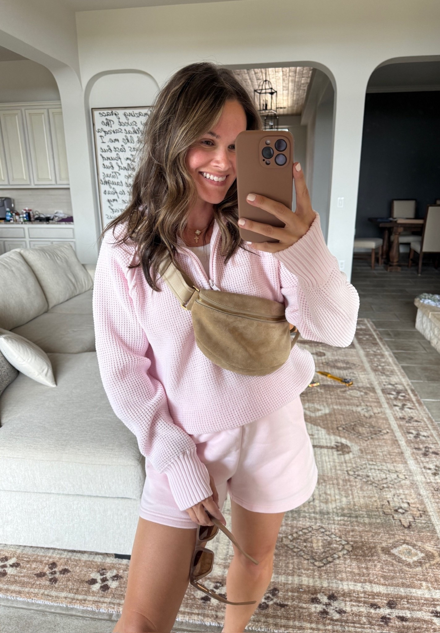 This quarter zip only has a few smalls left but it comes in the prettiest light blue, linked below! I also linked a similar light pink set. This is one of my faves!!

#LTKselfcare #LTKmomlife #LTKootd