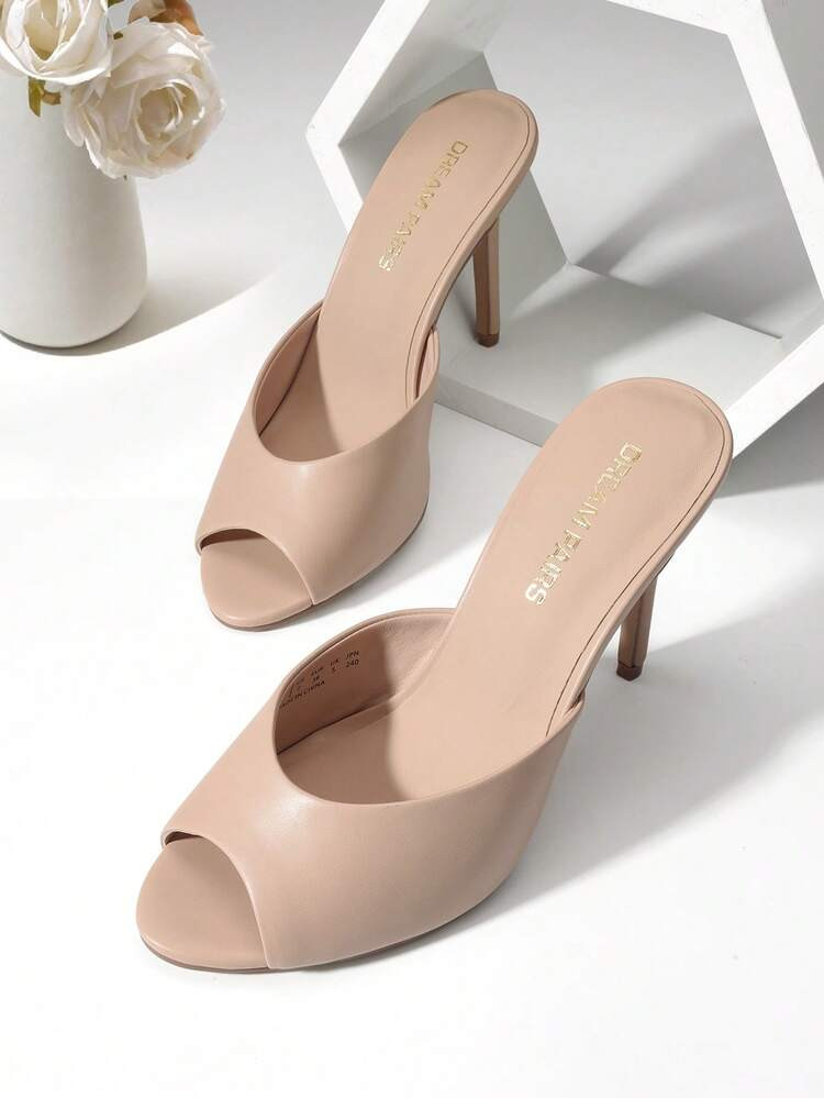 Women High Heels Stiletto Mule Sandals, Sexy Peep Toe Slip On Sandals For Party Dressy Prom Weddi... | SHEIN