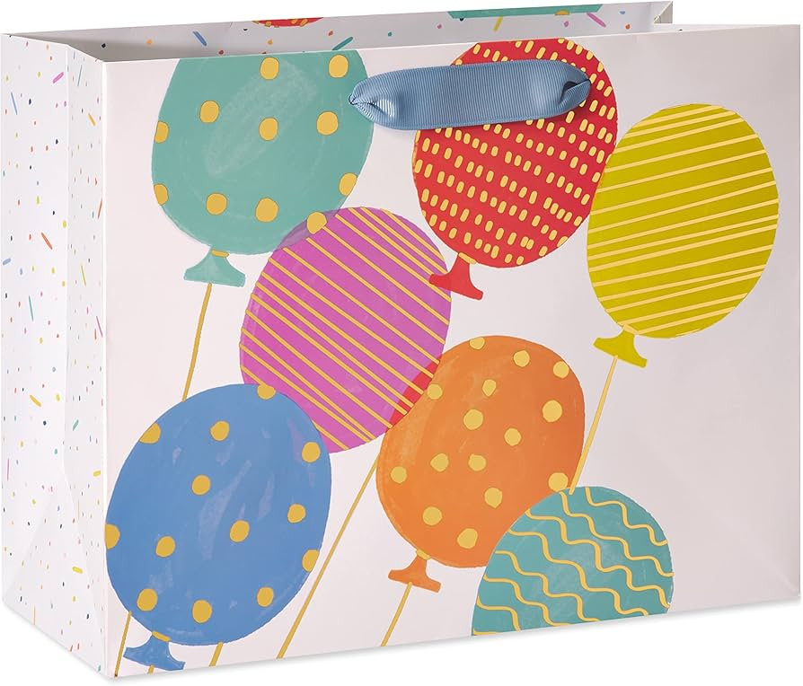 Papyrus 13" Large Gift Bag (Balloons) for Birthdays, Congratulations and All Occasions (1 Bag) | Amazon (US)