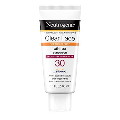 Neutrogena Clear Face Liquid Sunscreen for Acne-Prone Skin, Broad Spectrum SPF 30 Sunscreen Lotio... | Amazon (US)