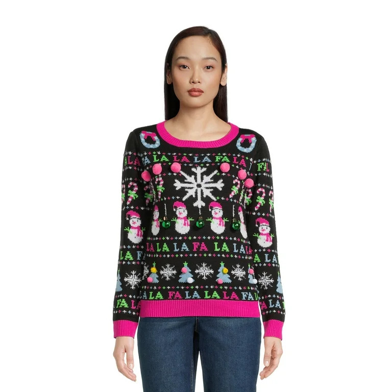 No Boundaries Juniors Christmas Sweater, Midweight, Sizes XS-XXXL | Walmart (US)