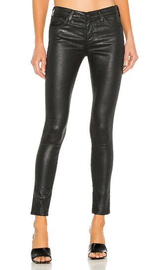 AG Adriano Goldschmied Legging Ankle in Leatherette Super Black | Revolve Clothing