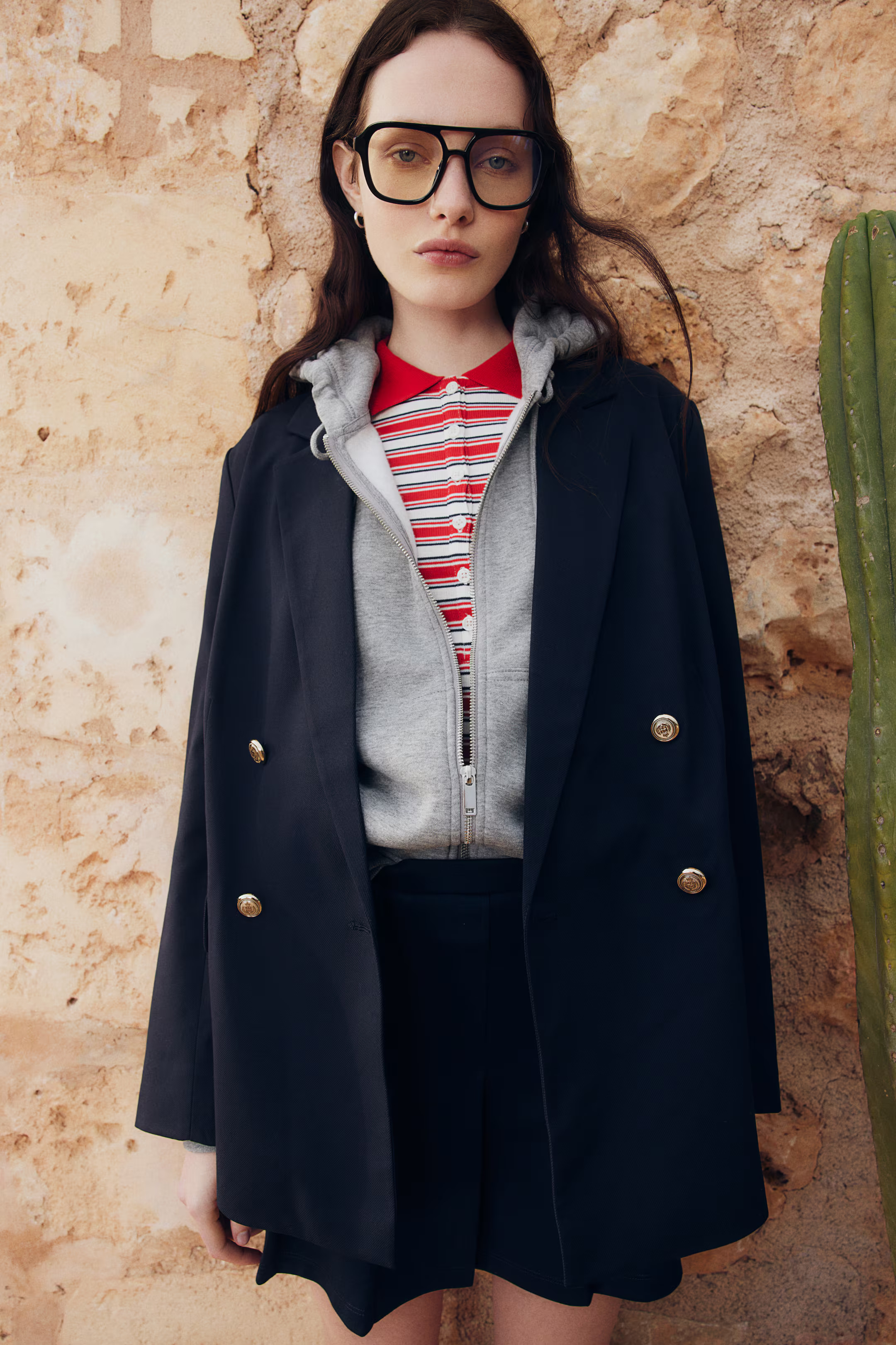 Blazer à fermeture croisée - Bleu marine - FEMME | H&M FR | H&M (FR, IT, ES, PT, BE)