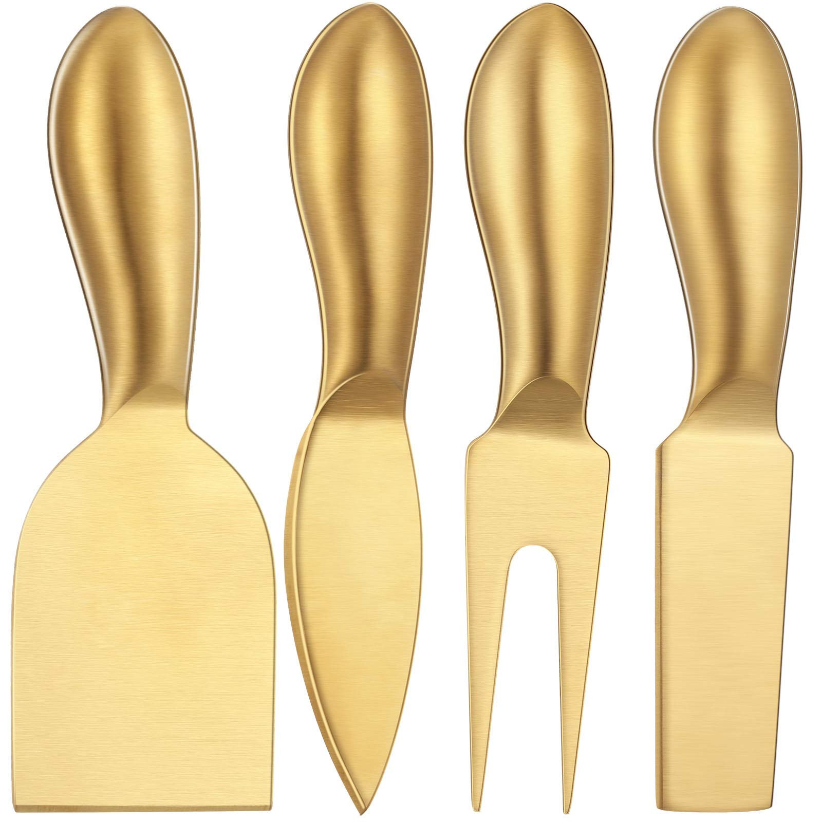 Patelai Stainless Steel Cheese Knives Set, Cheese Tools with Slicer and Cutters for Kitchen(Gold,... | Amazon (US)