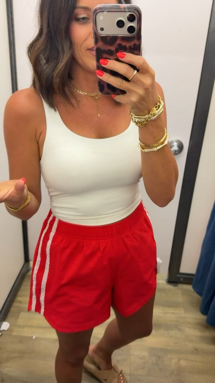 Old Navy Deal! These sporty red shorts are such a fun summer find! ❤️ They’re lightweight, comfy, and perfect for everything from errands to the Fourth of July. Paired with a simple white tank, it’s an easy outfit you’ll reach for all season long.

❤️✨ #OldNavyStyle #OldNavyFinds #OldNavyDeals #SummerStyle #CasualOutfit #FourthOfJulyStyle #AffordableFashion #LTKStyle