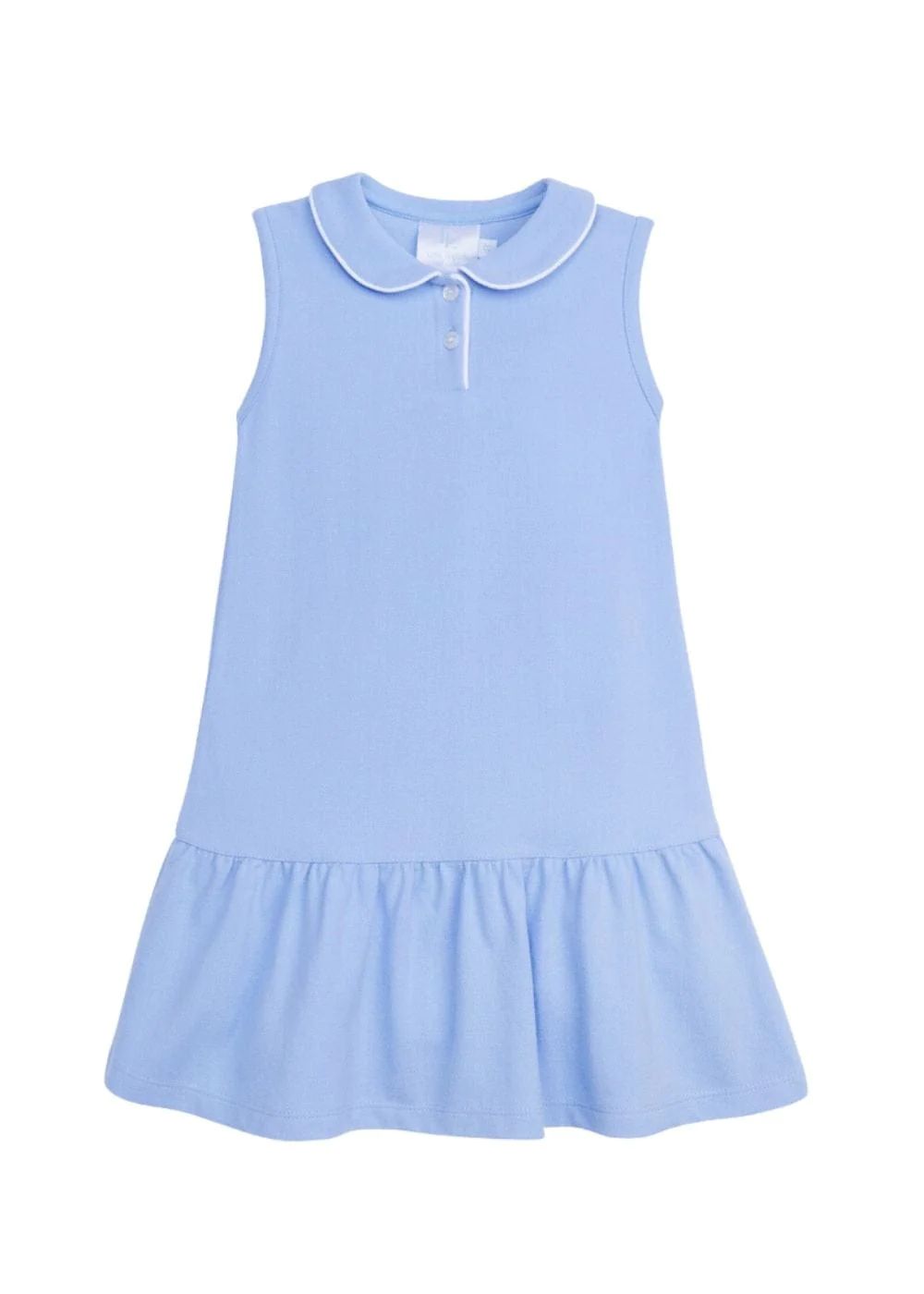 Sleeveless Polo Dress - Light Blue | Little English
