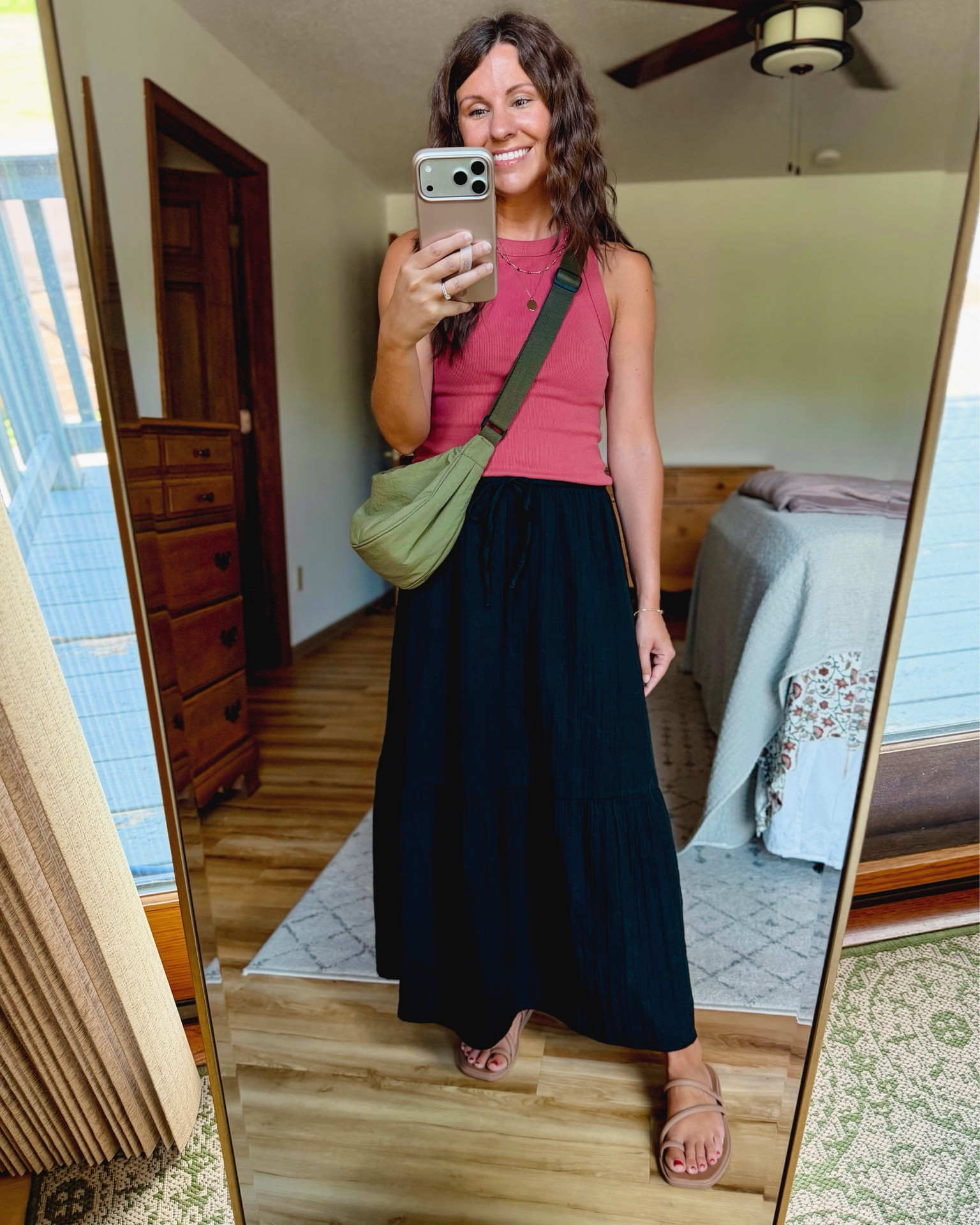 Small in my bra, small in my tank (my color is from a previous year, linked similar colors!) and my gauze cotton black skirt is size small form gap factory. Looks like it sold out quick, so linked an almost identical one from gap! My Croc sandals are size 6. 

My crossbody is older/sold out so linked similar ones!

#LTKgrwm #LTKPetite #LTKootd