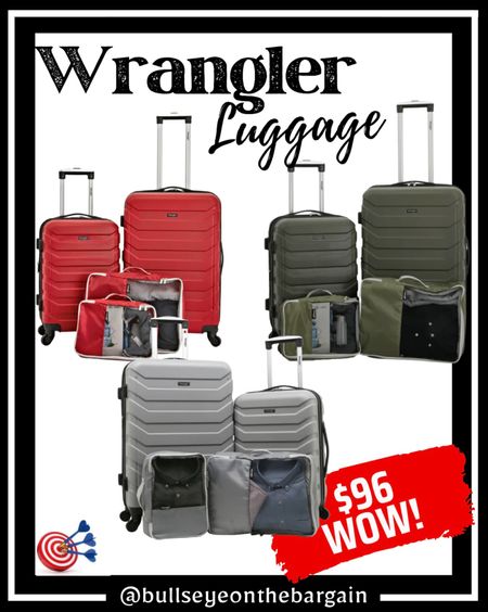 We found Wrangler band luggage on deal that INCLUDES packing cubes!!! Just $96 a set!
Follow our shop @bullseyeonthebargain on the @shop.LTK app to shop this post and get our exclusive app-only content!


#LTKtravel #LTKsalealert #LTKunder100