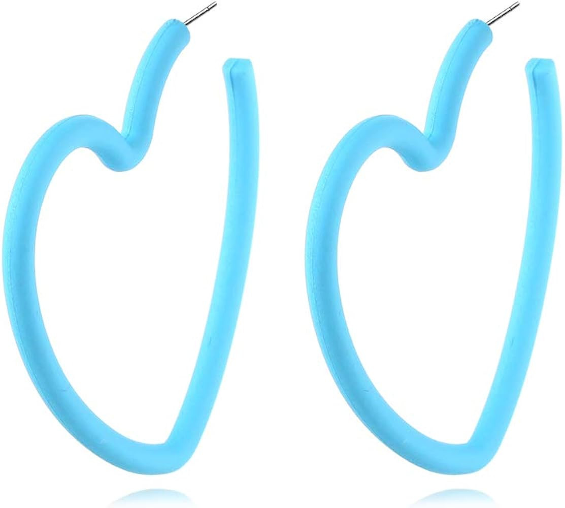 Amazon.com: Colorful Hoop Star Earrings Geometric Hoop Earrings Bright Fluorescence star hoop ear... | Amazon (US)