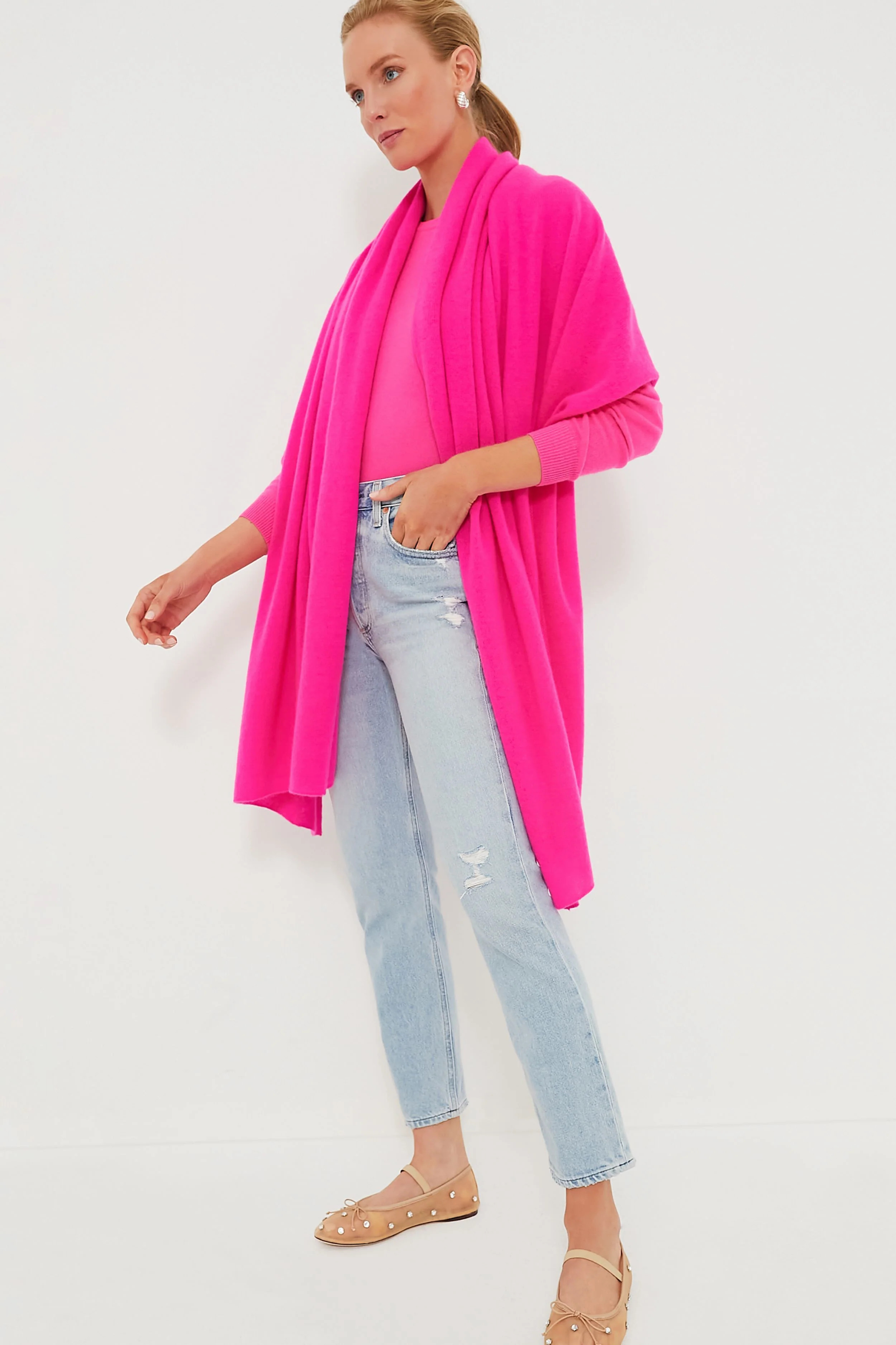 Hot Pink Cashmere Blanket Scarf | Tuckernuck (US)