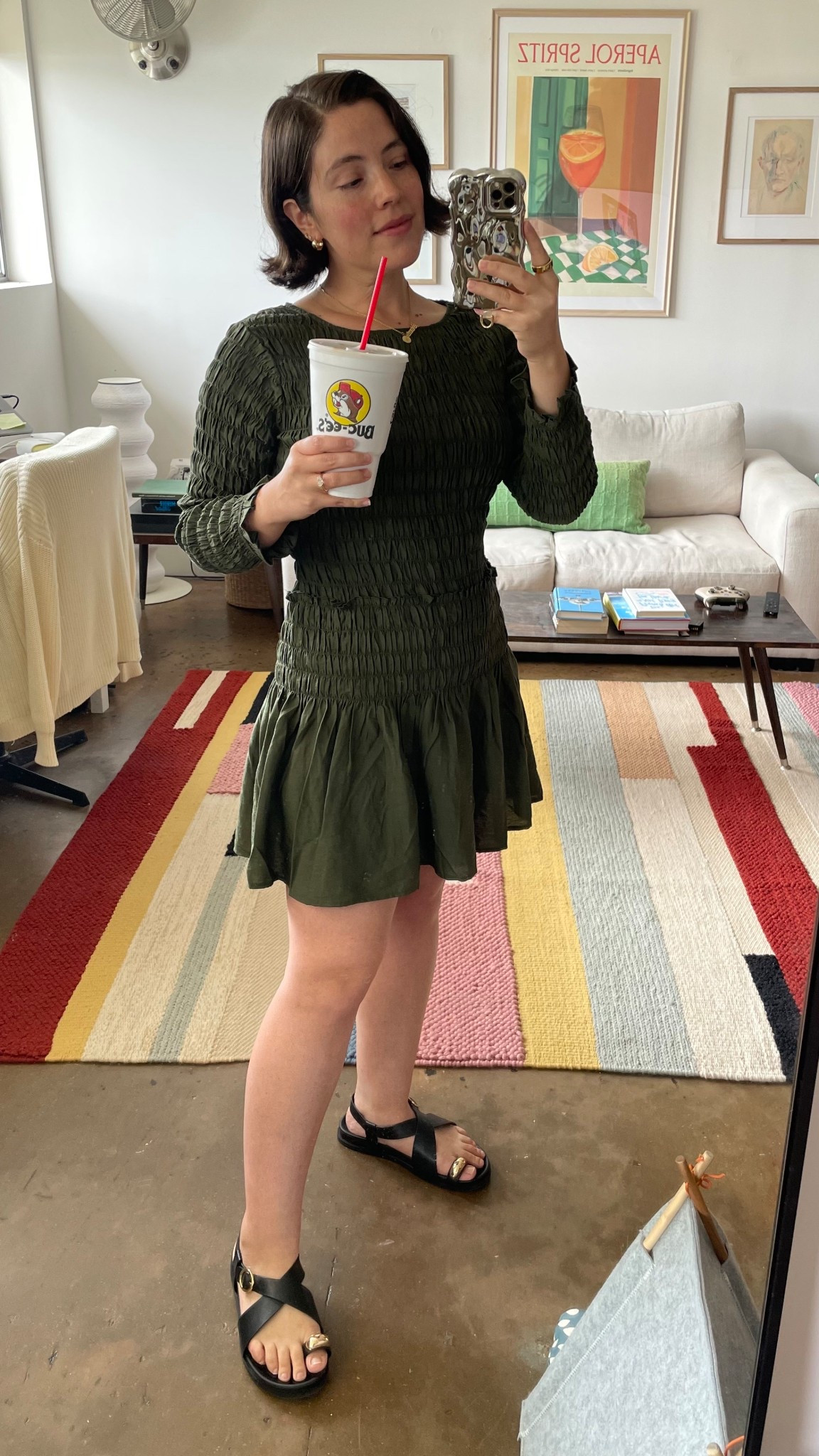 Perfect outfit for Labor Day weekend. A light weight mini dress for the warm temperatures, while calling in fall with the dark green color. 

#LTKStyleTip #LTKSeasonal #LTKPetite