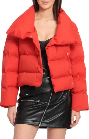 Envelope Collar Water Resistant Duvet Puffer Coat | Nordstrom