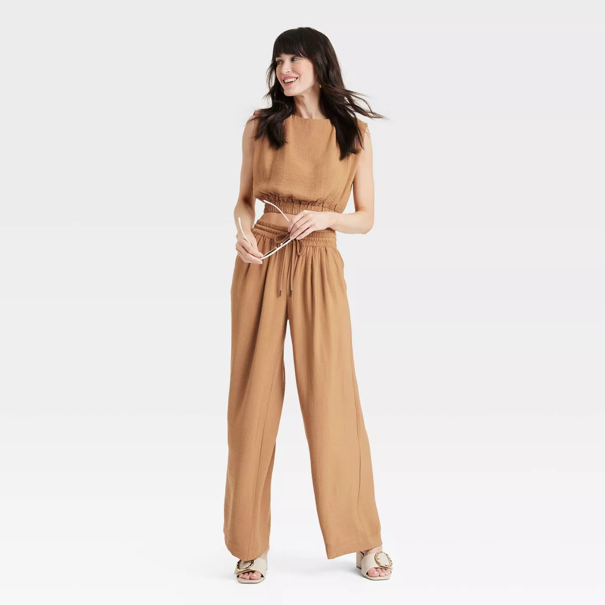 Women's High-Rise Modern Gauze Wide Leg Pull-On Pants - A New Day™ | Target