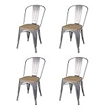 GIA MC45K-SIL_LWOOD_4 High Back Metal Chair, Silver | Amazon (US)
