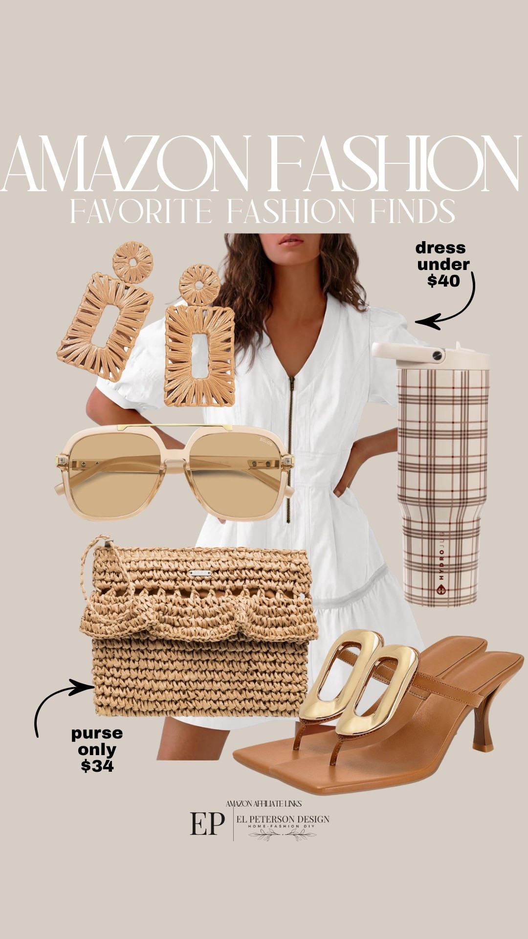 Amazon Fashion
Dress
Earrings
Heels
Purse
Sunglasses
Tumbler 