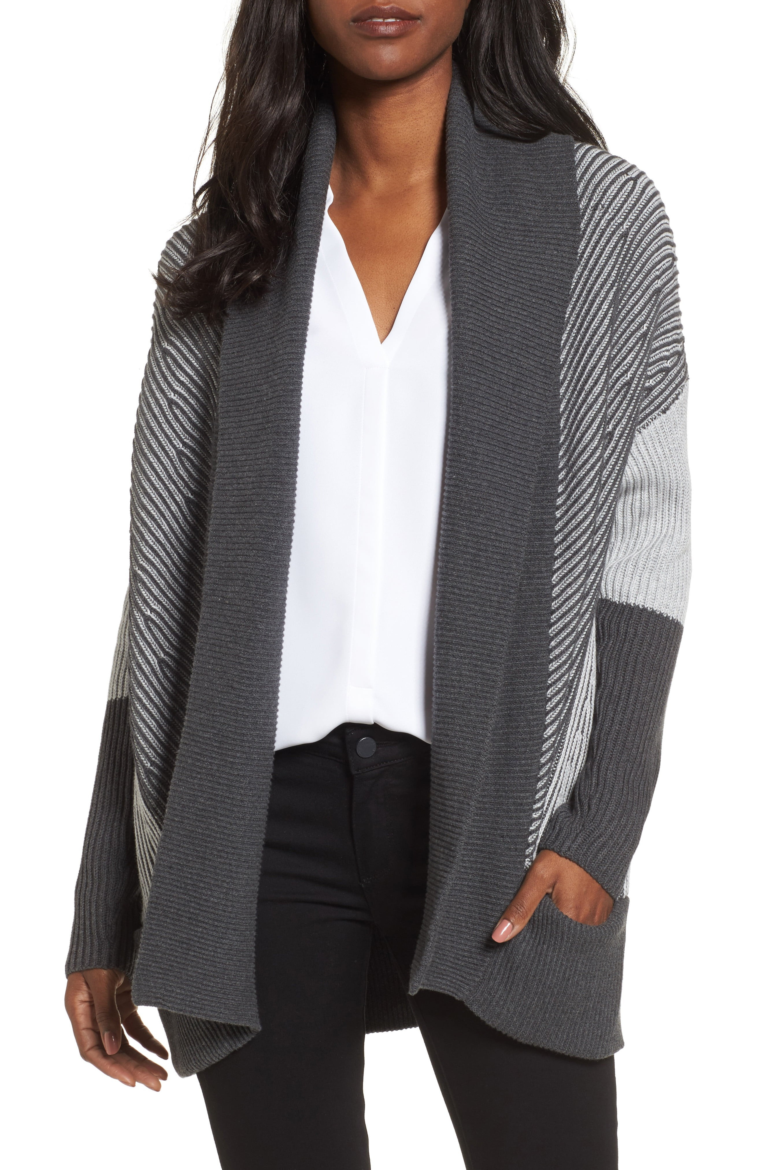 Colorblock Open Front Cardigan | Nordstrom
