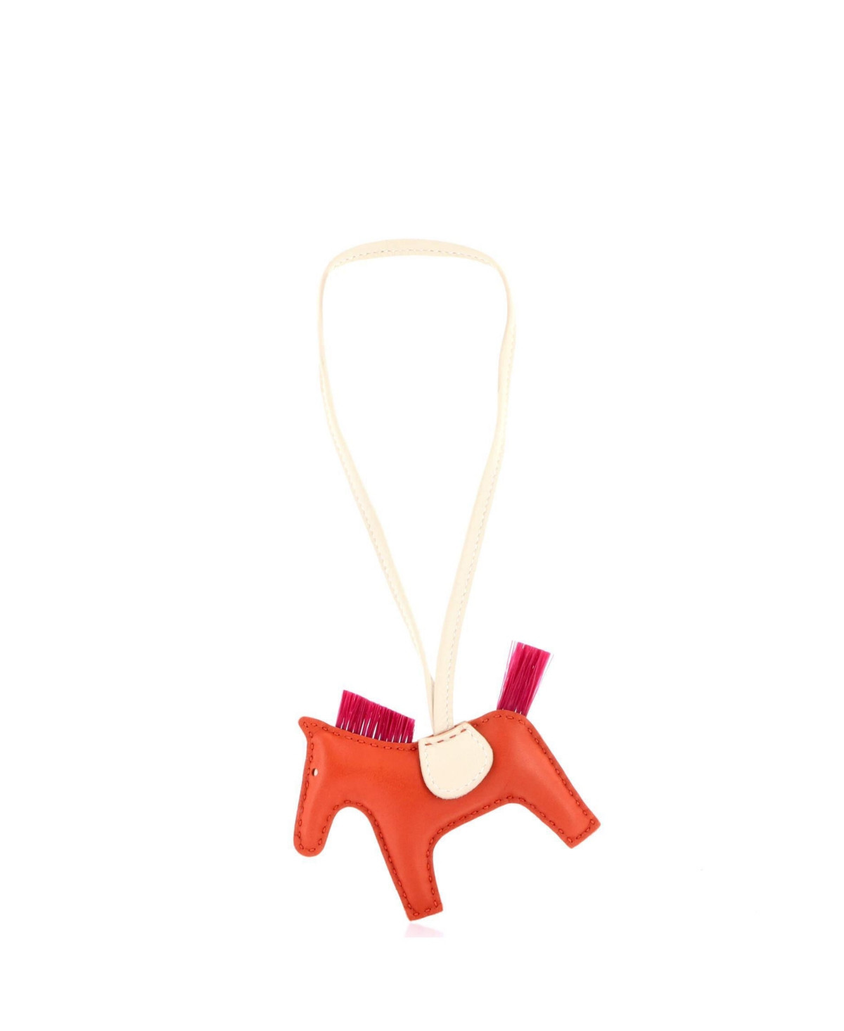 Pre-Owned HERMES Pm GriGri Rodeo Bag Charm Leather with Horse Hair - Orange | Macy's