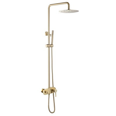 WELLFOR  WB showers system Brushed Gold Dual Head Built-In Shower System | Lowe's