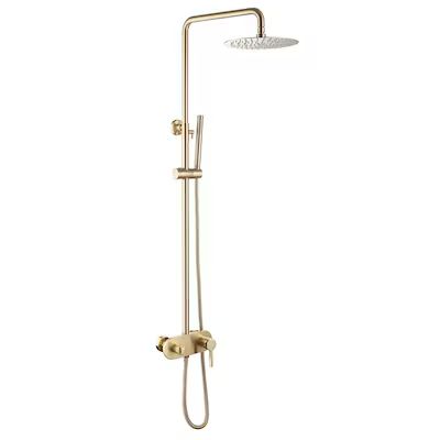 WELLFOR  WB showers system Brushed Gold Dual Head Built-In Shower System | Lowe's
