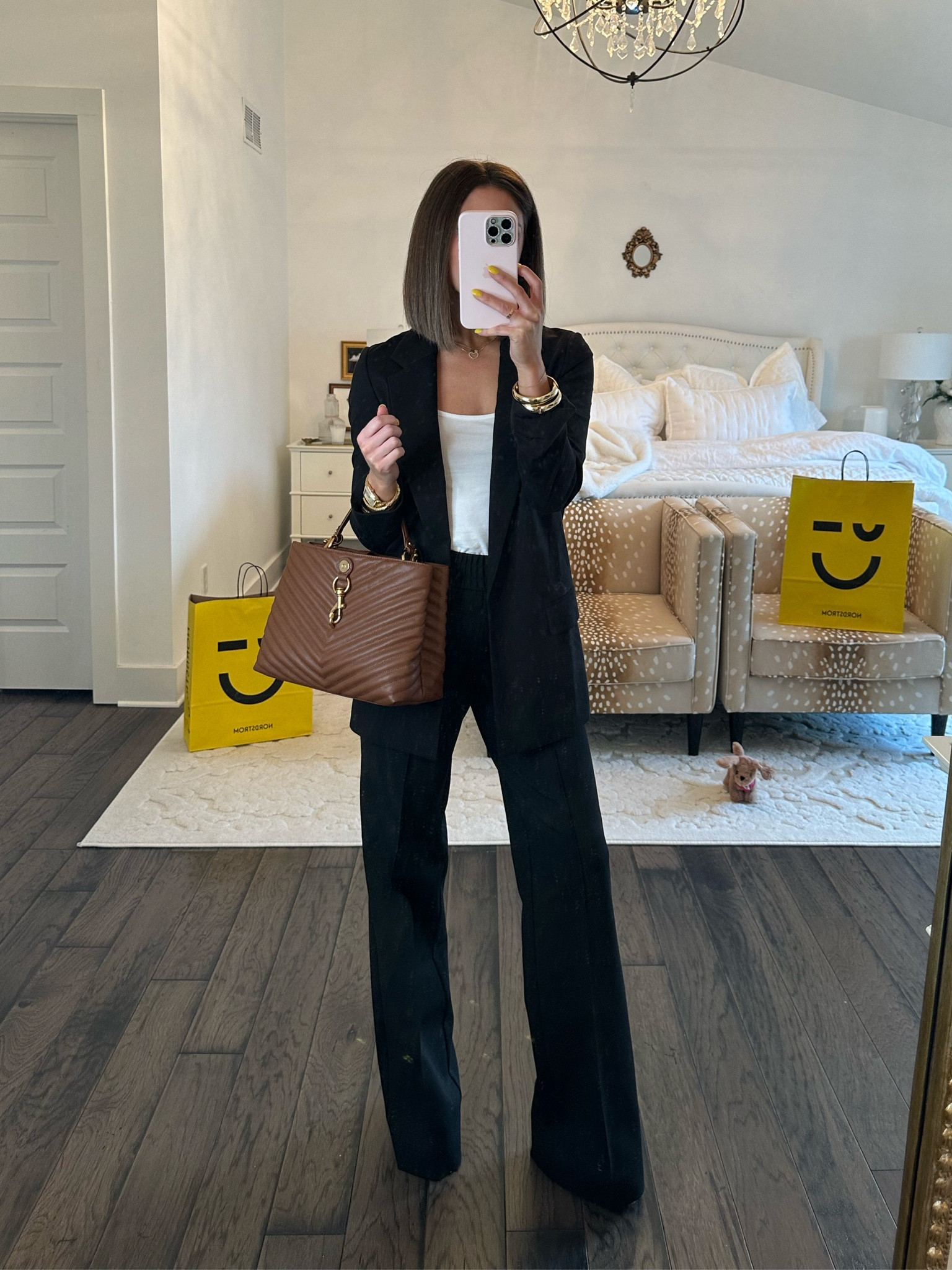all saints blazer (0, tts)
halogen cami (tts, xs)
all saints flare pants (tts, 0)
rebecca minkoff bag

#LTKstyletip #LTKxNSale #LTKworkwear