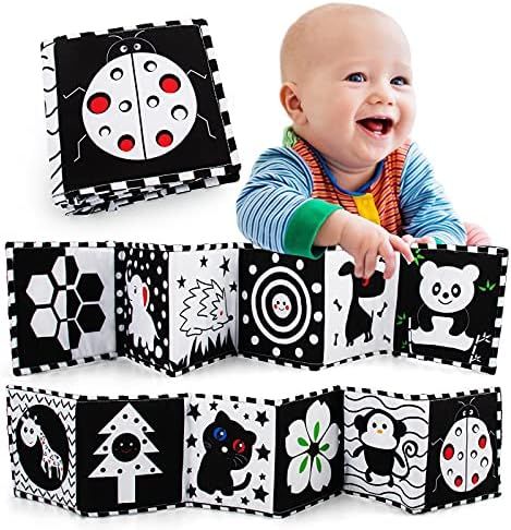 MOMOK Black and White High Contrast Baby Sensory Toys Baby Soft Book for Early Education, Infant Tum | Amazon (US)