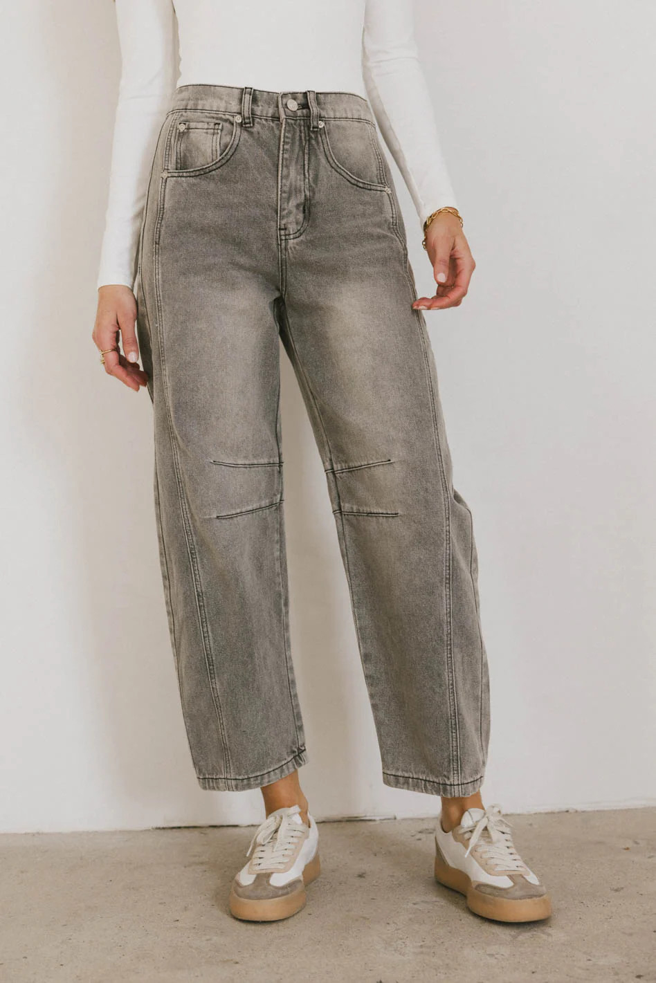 Lisette Barrel Jean in Grey | Böhme US