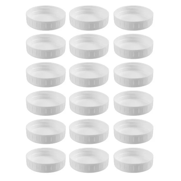 18 Pack Plastic Regular Mouth Mason Jar Lids For Ball, Kerr And More - Food Grade White Plastic S... | Walmart (US)