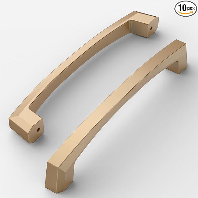 Amerdeco 10 Pack Champagne Bronze Cabinet Pulls 5 Inch(128MM) Hole Centers Kitchen Cabinet Handle... | Amazon (US)
