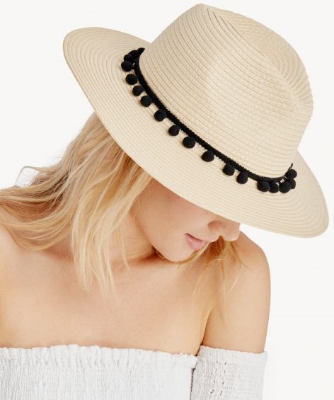 Straw Panama Hat w/ Poms | Sole Society (US)
